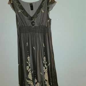 Dainty, Gray Ethereal Dress by Anthropologie
